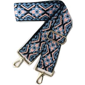Dsigo Purse Strap, 2" Wide Gold Buckle Embroidery Crossbody Shoulder Strap for Bag Handbag Canvas Bag Crossbody Bags