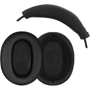 headphone protective cover is suitable for Sony WH-CH710N headphone replacement ear pads, suitable for WH-CH710N earmuffs protein leather, WH-1000XM4 zipper head beam protective cover (Black)
