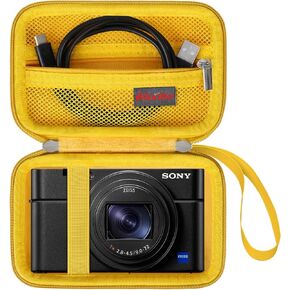 Elonbo Camera Carrying Case for Sony RX100 VII/ RX100 VI/ RX100 V/ RX100 IV/ RX100 III Compact Digital Camera, Vlogging Camera Travel Bag, Video Streaming Camera Storage Holder. Black