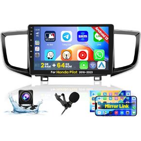 Roinvou 2+64G Android CarPlay Stereo for Honda Pilot 2016-2023, Built-in Wireless CarPlay with Android Auto, 10.1'' Touch Screen in-Dash GPS Navigation Support Mirror Link BT RDS AHD WiFi DSP in Kuwait