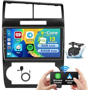【8 Core 4+64GB】 for Dodge Charger/Magnum 2005-2007 Android 13 Carplay Stereo with Wireless Carplay Android Auto, 9" Touch Screen Radio Dash Kit GPS Navigation WiFi Bluetooth SWC Mic Backup Camera
