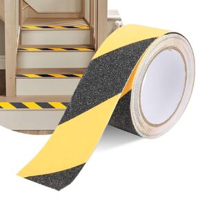 Anti Slip Safety Tape Yellow & Black for Floor Steps, Non Skid Hazard Warning Grip Stripe with High Traction Grit, Waterproof Outdoor Caution Tapes for Stairs Marking Warehouse Indoor (2" x 33 ft)