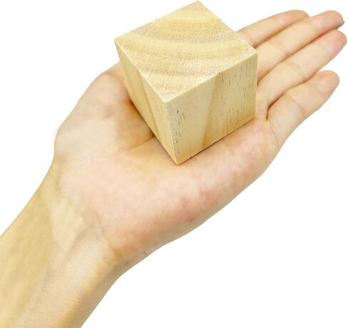 Cheardia 30 Pack 2 Inch Wooden Blocks for Crafts, Unfinished Wood Cubes Square Blank Block for Crafts Making, DIY Decor in Saudi Arabia