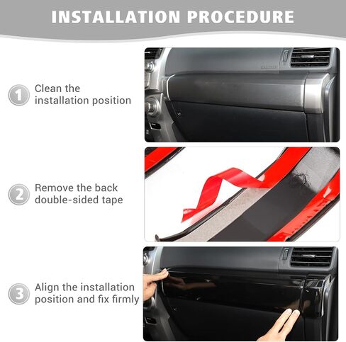 Compatible with Toyota 4Runner 2010-2022, 3PCS Center Console Co-Pilot Passenger Panel Trim Cover (Red) in Saudi Arabia
