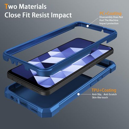 for HMD Vibe Phone Case with Tempered Glass Screen Protector,Slim Soft Silicone Full-Body Protective Cover (HMD Vibe,Blue) in Kuwait