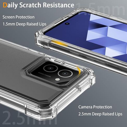 for HMD Vibe Phone Case with Tempered Glass Screen Protector,Slim Soft Silicone Full-Body Protective Cover (HMD Vibe,Blue) in Kuwait