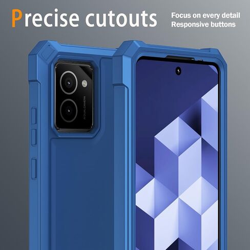 for HMD Vibe Phone Case with Tempered Glass Screen Protector,Slim Soft Silicone Full-Body Protective Cover (HMD Vibe,Blue) in Kuwait
