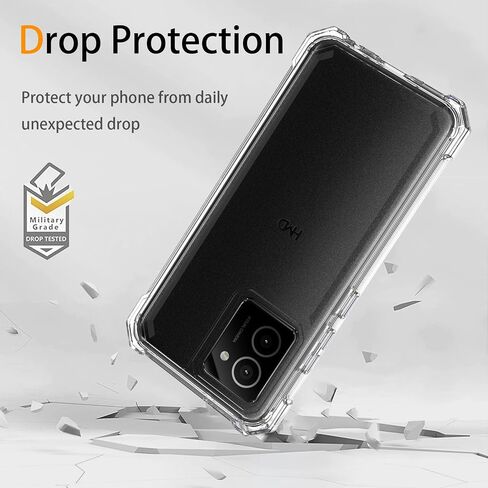 for HMD Vibe Phone Case with Tempered Glass Screen Protector,Slim Soft Silicone Full-Body Protective Cover (HMD Vibe,Blue) in Kuwait