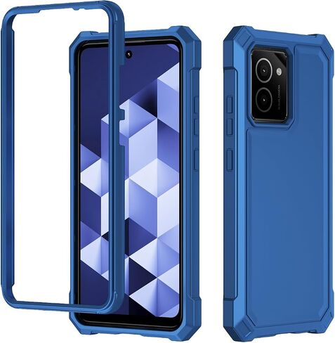 for HMD Vibe Phone Case with Tempered Glass Screen Protector,Slim Soft Silicone Full-Body Protective Cover (HMD Vibe,Blue) in Kuwait