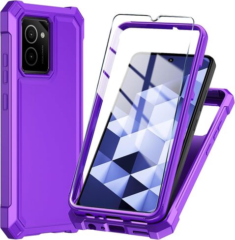 for HMD Vibe Phone Case with Tempered Glass Screen Protector,Slim Soft Silicone Full-Body Protective Cover (HMD Vibe,Blue) in Kuwait
