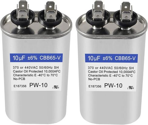 2Pack 35+5uF 35 5 MFD ±6% 370V/440V CBB65 Dual Run Circular Start Capacitor for Fan Motor Blower Condenser in Air Handler Straight Cool Heat Pump Air Conditioner Furnace Pool Pump in Saudi Arabia