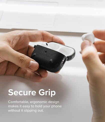 Ringke Onyx [Feels Good in The Hand] Compatible with AirPods Pro 2nd Generation Case, Anti-Fingerprint Technology Prevents Oily Smudges Non-Slip Enhanced Grip - Black in Kuwait