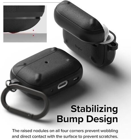 Ringke Onyx [Feels Good in The Hand] Compatible with AirPods Pro 2nd Generation Case, Anti-Fingerprint Technology Prevents Oily Smudges Non-Slip Enhanced Grip - Black in Kuwait