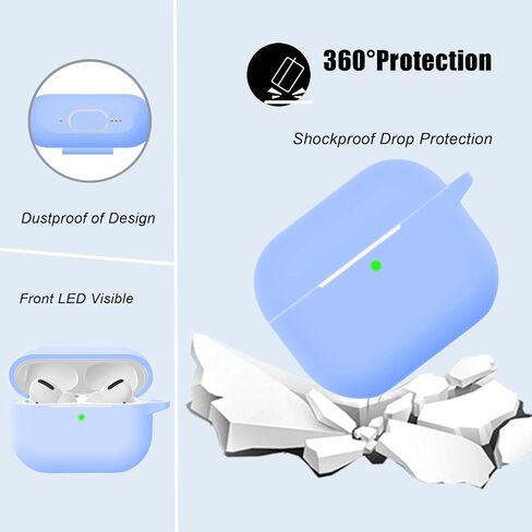 for Airpods Pro 2nd Generation Case Cover with Cute Strawberry Charm Keychain,Airpod Pro 2 Case Kawaii Heart Flower Daisy Key Chains for Apple Airpods Pro Gen 2 Charging Case Cover Sky Blue in Saudi Arabia