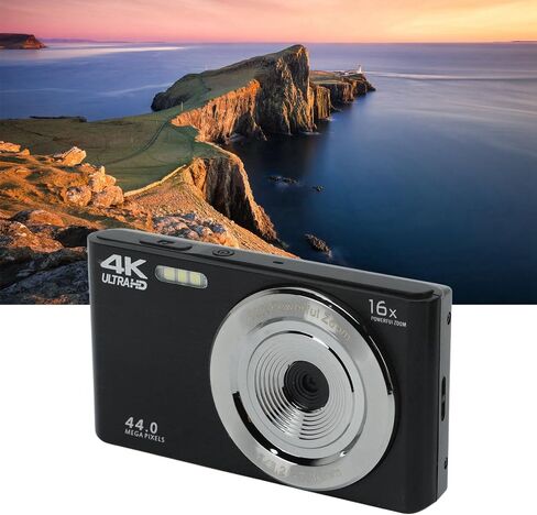 كاميرا تكبير رقمية 16X، كاميرا 4K بدقة 44 ميجابكسل مع ضوء ملء مدمج، بيانات، سهلة الاستخدام، للتصوير الفوتوغرافي (Generic47yc2hb3ga-11) in Saudi Arabia