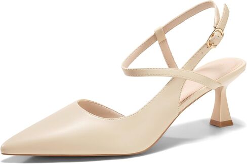 Womens Low Kitten Heel Closed Pointed Toe Slingback Pumps Heels Slip On Heeled Sandals Dress Shoes in Saudi Arabia