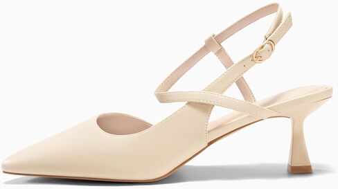 Womens Low Kitten Heel Closed Pointed Toe Slingback Pumps Heels Slip On Heeled Sandals Dress Shoes in Saudi Arabia