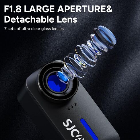 SJCAM Pocket Cam, 4K Small Action Camera, with Magnetic Lanyard, Stabilization, Waterproof, Mini Body Camera,170° FOV, Built-in Speaker&Mic, with Helmet Mount Kits, Black in Saudi Arabia