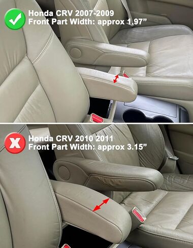 غطاء مسند ذراع مقعد السيارة KBH لسيارة Honda CRV CR-V 2010 2011، زوج واحد من غطاء مسند الذراع، ملحقات داخلية من جلد الفينيل، مضادة للخدش، أسود in Kuwait