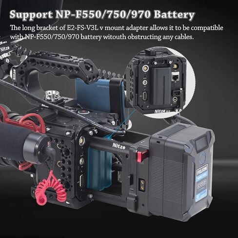 Nitze Z Cam V Mount مع محول QR لمحول Z Cam HDMI-SDI/E2/ E2-M4 S6 F6 F8 (قوس طويل) - E2-FS-V3L in Kuwait