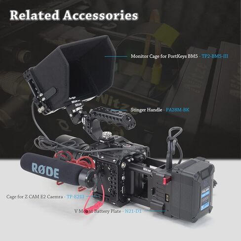 Nitze Z Cam V Mount مع محول QR لمحول Z Cam HDMI-SDI/E2/ E2-M4 S6 F6 F8 (قوس طويل) - E2-FS-V3L in Kuwait