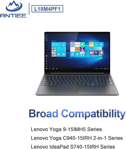 استبدال بطارية الكمبيوتر المحمول L18M4PF1 L18D4PF1 لجهاز Lenovo Yoga 9-15IMH5 82DE، Yoga C940-15IRH 81TE، IdeaPad S740-15IRH Series 5B10T83738 5B10U65276 5B10U65277 5B10W67244 15.36V 69Wh 4500 مللي أمبير (خط طويل) in Kuwait