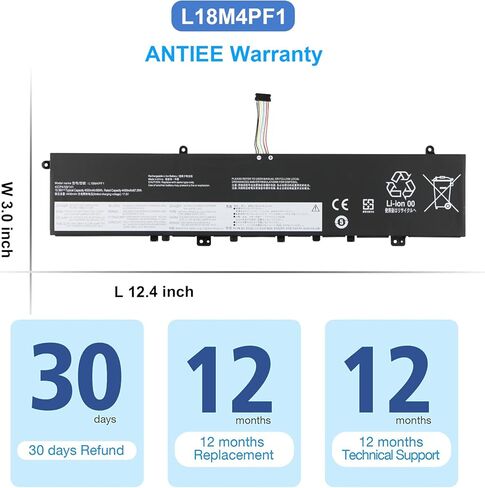 استبدال بطارية الكمبيوتر المحمول L18M4PF1 L18D4PF1 لجهاز Lenovo Yoga 9-15IMH5 82DE، Yoga C940-15IRH 81TE، IdeaPad S740-15IRH Series 5B10T83738 5B10U65276 5B10U65277 5B10W67244 15.36V 69Wh 4500 مللي أمبير (خط طويل) in Kuwait