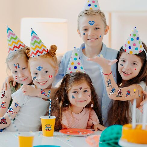 Ice Hockey Party Temporary Tattoos - 8 Sheets Sports Themed Birthday Party Favors, Hockey Party Supplies Decorations, Treat Bag Stuffers for Kids Boys Men, Classroom School Prize in Kuwait