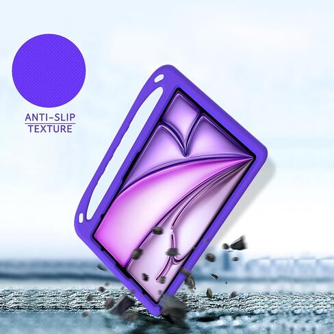 ATOOZ Kids Case for iPad air 13 inch 2024 (M2) / iPad Pro 13 inch 2024 (M4), Cover with Shockproof Handle Stand for iPad Pro 13 7th Gen 13" Tablet (Purple) in Saudi Arabia