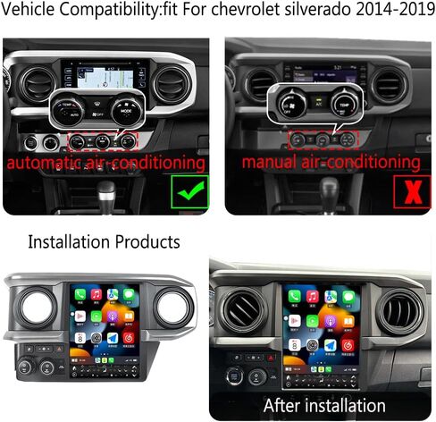 راديو سيارة بشاشة عمودية 12.1 بوصة لسيارة Toyota Tacoma 2016-2023، وحدة رأس مشغل DVD بديلة ستيريو للسيارة تدعم Android Auto Bluetooth Wireless carplay WiFi GPS Navigation (Auto AC) in Kuwait