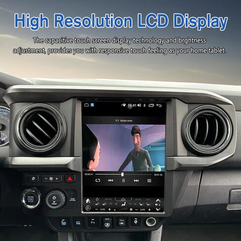 راديو سيارة بشاشة عمودية 12.1 بوصة لسيارة Toyota Tacoma 2016-2023، وحدة رأس مشغل DVD بديلة ستيريو للسيارة تدعم Android Auto Bluetooth Wireless carplay WiFi GPS Navigation (Auto AC) in Kuwait