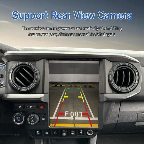 راديو سيارة بشاشة عمودية 12.1 بوصة لسيارة Toyota Tacoma 2016-2023، وحدة رأس مشغل DVD بديلة ستيريو للسيارة تدعم Android Auto Bluetooth Wireless carplay WiFi GPS Navigation (Auto AC) in Kuwait