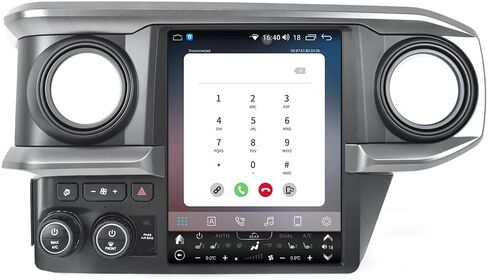 راديو سيارة بشاشة عمودية 12.1 بوصة لسيارة Toyota Tacoma 2016-2023، وحدة رأس مشغل DVD بديلة ستيريو للسيارة تدعم Android Auto Bluetooth Wireless carplay WiFi GPS Navigation (Auto AC) in Kuwait