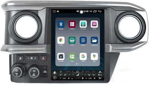 راديو سيارة بشاشة عمودية 12.1 بوصة لسيارة Toyota Tacoma 2016-2023، وحدة رأس مشغل DVD بديلة ستيريو للسيارة تدعم Android Auto Bluetooth Wireless carplay WiFi GPS Navigation (Auto AC) in Kuwait