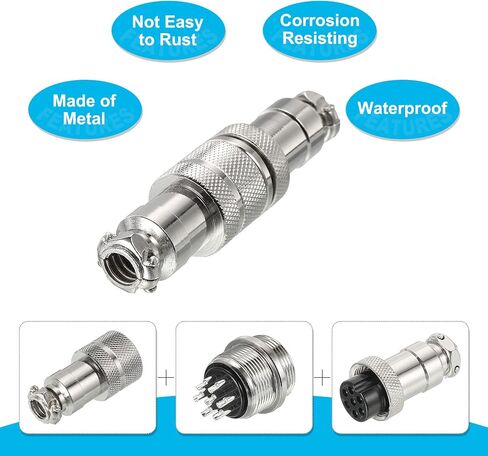 MECCANIXITY 2pcs Aviation Connector GX20 7 Pins 20mm Male Female Wire Panel Aviation Connector Plug Socket for Aviation, High-Speed Rail, Ships in Saudi Arabia