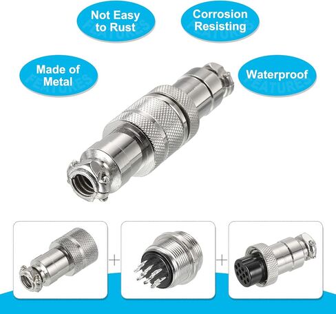 MECCANIXITY 2pcs Aviation Connector GX20 7 Pins 20mm Male Female Wire Panel Aviation Connector Plug Socket for Aviation, High-Speed Rail, Ships in Saudi Arabia