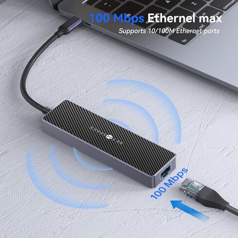 USB C Hub (5 in 1), SETMSPACE Travel Hub with 4K HDMI Display and 5Gbps USB-A Data Ports, PD 60W, RJ45 1000Mbps Ethernet port for MacBook, MacBook Air, Dell XPS, Lenovo Thinkpad, HP Laptops and More in Kuwait