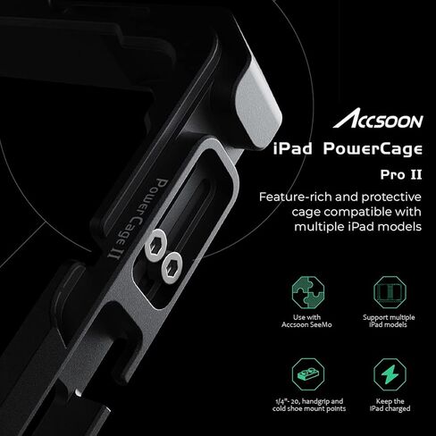 Accsoon Power Cage Pro Ⅱ لجهاز iPad، متوافق مع iPad Pro - 12.9 بوصة (الجيل 3، 4، 5، 6)، محول لوحة بطارية W ACC04 NP-F in Kuwait