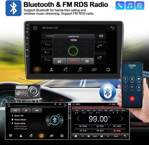 ترقية ستيريو راديو السيارة 2G+64G لسيارة Jeep Wrangler JK Compass Grand Cherokee Dodge Ram 1500 مع CarPlay اللاسلكي Android Auto 10 بوصة شاشة تعمل باللمس مع HiFi/GPS/Bluetooth/Android 13/HD كاميرا احتياطية in Saudi Arabia