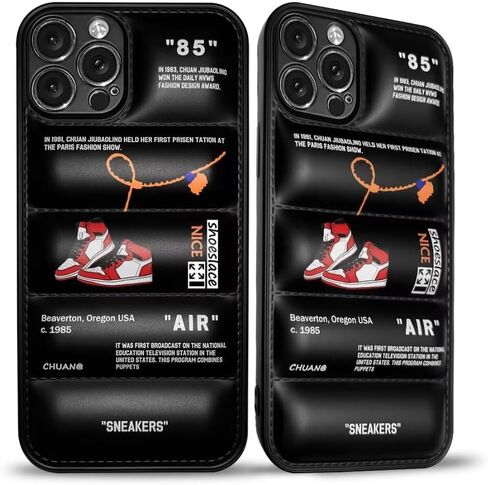 Cool Aesthetic Phone Case for iPhone 15 Pro Max Case for Boys Men Drop-Resistant Red Basketball Sneaker Street Design Shockproof Designer Cases Compatible with iPhone 15 Promax Case Black in Saudi Arabia
