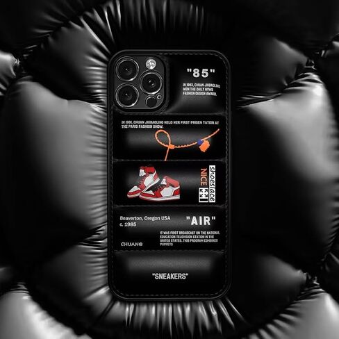 Cool Aesthetic Phone Case for iPhone 15 Pro Max Case for Boys Men Drop-Resistant Red Basketball Sneaker Street Design Shockproof Designer Cases Compatible with iPhone 15 Promax Case Black in Saudi Arabia