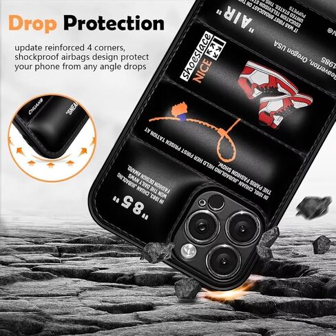 Cool Aesthetic Phone Case for iPhone 15 Pro Max Case for Boys Men Drop-Resistant Red Basketball Sneaker Street Design Shockproof Designer Cases Compatible with iPhone 15 Promax Case Black in Saudi Arabia