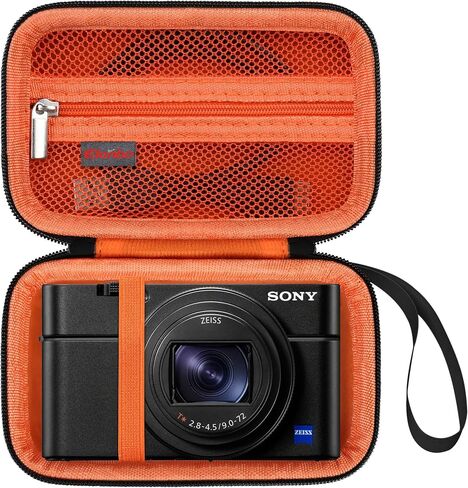 حقيبة حمل كاميرا Elonbo لكاميرا Sony RX100 VII/ RX100 VI/ RX100 V/ RX100 IV/ RX100 III كاميرا رقمية مدمجة، حقيبة سفر لكاميرا تسجيل الفيديو، حامل تخزين كاميرا بث الفيديو. أسود in Kuwait