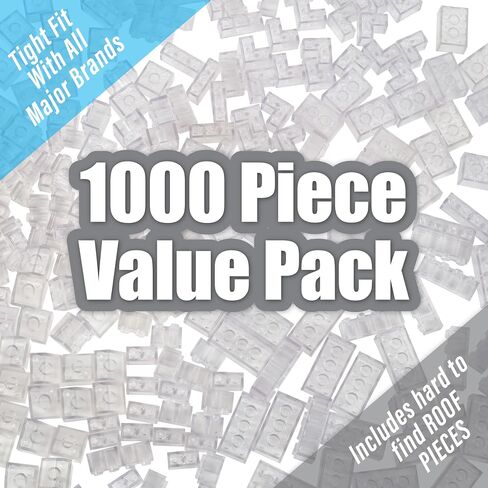 SCS Direct Building Block Friends Pastel Bricks- 1000 Pcs Bulk Set-10 Colors with 27 Roof Pieces - Compatible & Tight Fit with All Major Brands- Great for Activity Tables, Creativity & School Projects in Saudi Arabia
