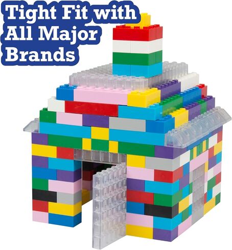 SCS Direct Building Block Friends Pastel Bricks- 1000 Pcs Bulk Set-10 Colors with 27 Roof Pieces - Compatible & Tight Fit with All Major Brands- Great for Activity Tables, Creativity & School Projects in Saudi Arabia