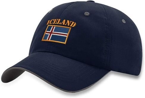 Richardson Soft Running Hat Iceland Flag Embroidery Waterproof Baseball Cap in Kuwait