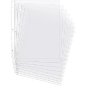 Amazon Basics Durable Clear Sheet Protectors for 3 Ring Binder, 8.5 in x 11 in, 3 holes, 200 Pack