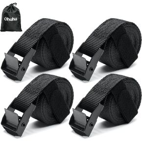Tie Down Straps with Buckles: Ohuhu 4 Pack Cam Buckle Lashing Straps 367 lbs Load Cap with 1100 lbs Breaking Strength Limit, 1"x 8.2' Tie-Down Strap with Carry Bag for Motorcycle Cargo Trucks Luggage