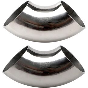 Caliber 3 Inch 90° Mandrel Bend Elbow, SS304 Stainless Steel Bend Tube 90 Degree Exhaust Elbow Pipe - Thickness 16GA/.065" for Car Modified Exhaust System, Stair Handrail (2 pcs)