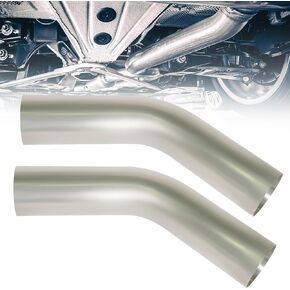 2 Pcs 2.5" OD 45 Degree Exhaust Pipe 45° Mandrel Bend Elbow Stainless Steel 2.5 inch Exhaust Elbow Pipe for Car Modified Exhaust System, Universal Fit, 5.9" Leg Length